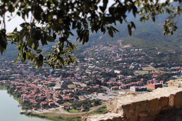 Georgia_Mtskheta city Image of a historic city along the water